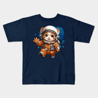 Lucky Cat In Space Kids T-Shirt